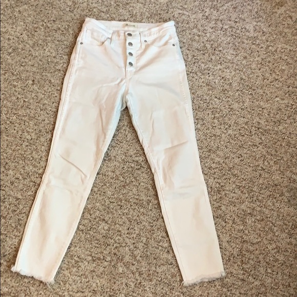 Madewell 10” High Rise Skinny Crop White Jeans Size 26 - Picture 1 of 5